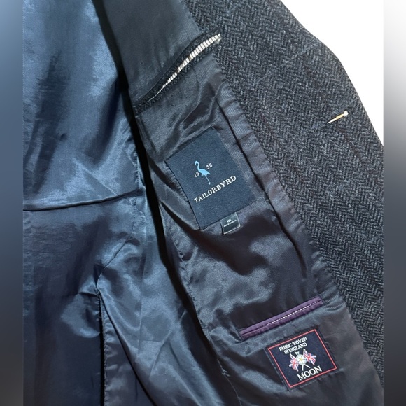 Tailorbyrd Men's 42R Navy Sportcoat Blazer Jacket 100% Wool Made in England - Picture 4 of 5